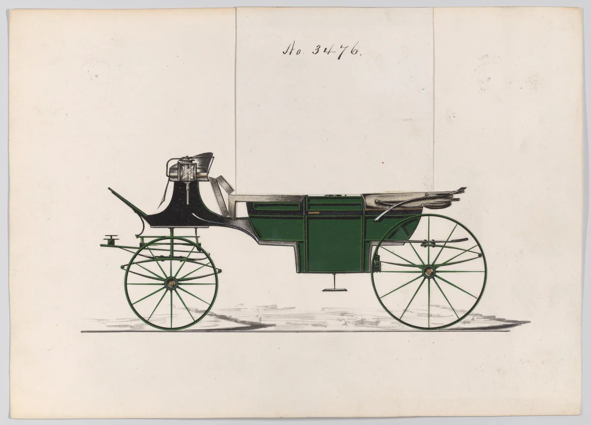 Design for Landau, No. 3476 by Brewster & Co., drawing, 1878