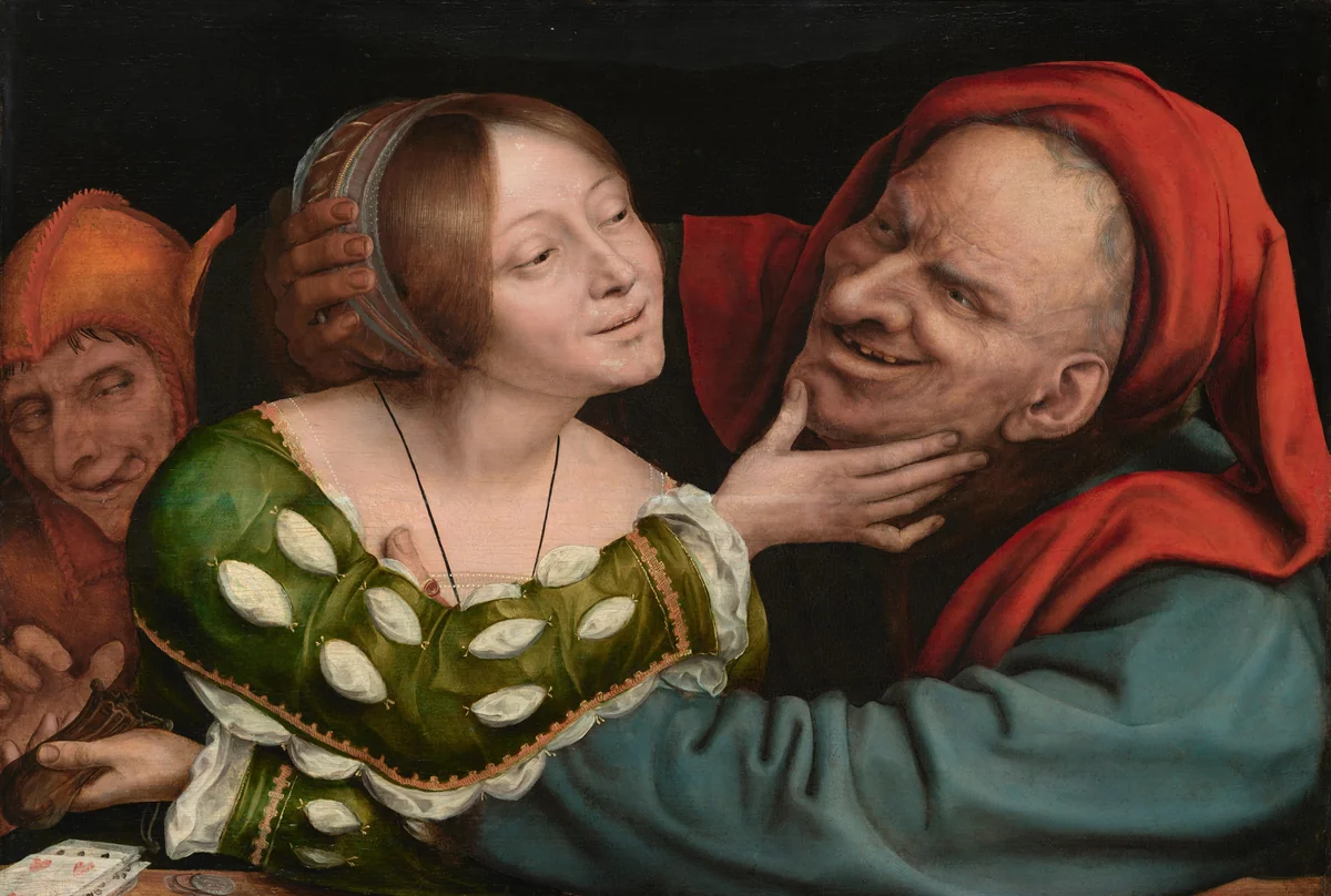 Ill-Matched Lovers by Quentin Massys, painting, 1520-1525