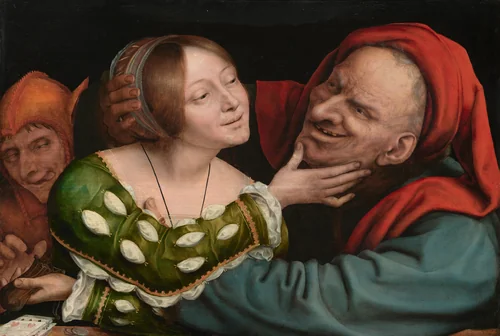 Ill-Matched Lovers by Quentin Massys, painting, 1520-1525