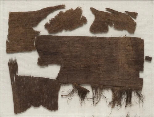 Fragments of Egyptian Mummy Wrappings fround in Senbi Coffin by Unknown, textile, -1918--1859