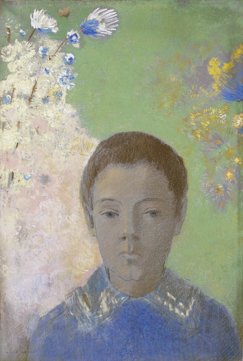 Portrait of Ari Redon by Odilon Redon, drawing, 1884-1892