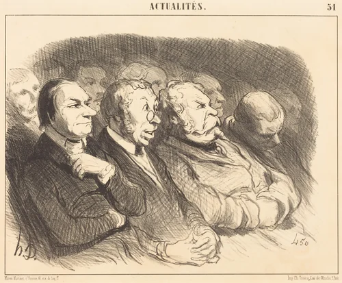 Physionomies de spectateurs de la Porte St.-Martin... by Honoré Daumier, print, 1852