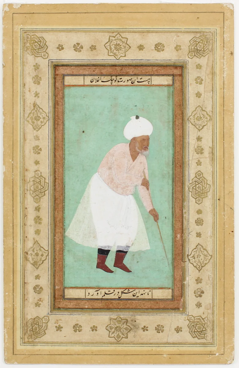 Portrait of Kuchal Oghlan: Folio from Salim's Album by Nanha, manuscript, 1570-1625