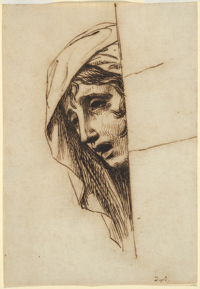 Head of a Woman by Jacques-Louis David, drawing, 1775-1785