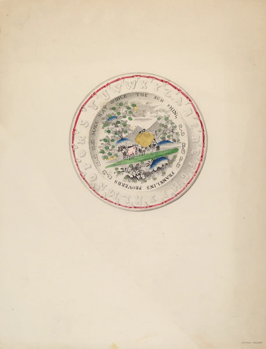Plate by Samuel Faigin, index of american design, 1935-1942