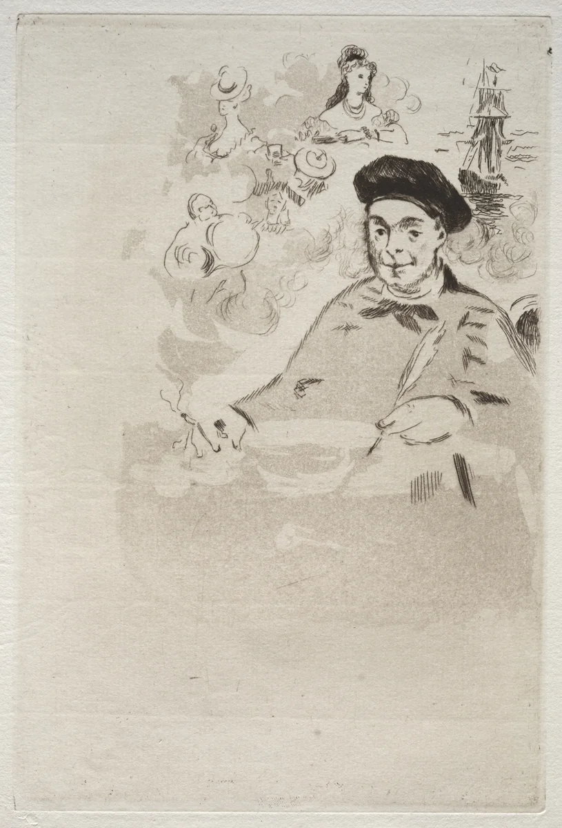Frontispiece for an edition of Les Ballades by Theodore de Banville by Edouard Manet, print, 1874