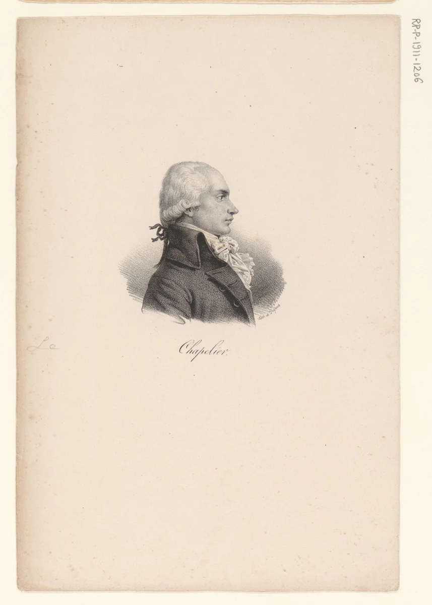 Portret van Isaac René Guy le Chapelier by anonymous, print, 1818-1842