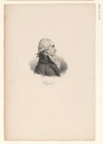 Portret van Isaac René Guy le Chapelier by anonymous, print, 1818-1842