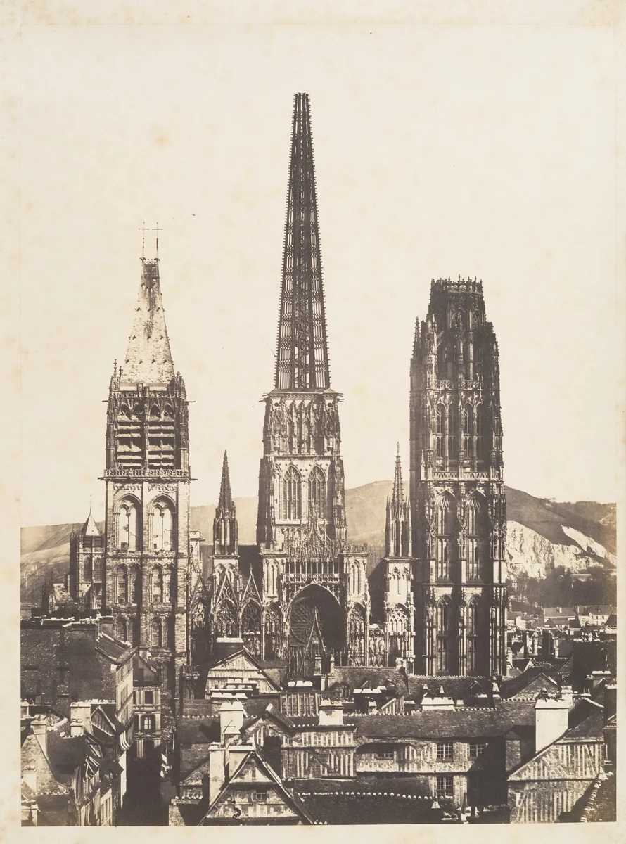 Vue générale de la Cathédrale de Rouen by Edmond Bacot, photograph, 1852-1854
