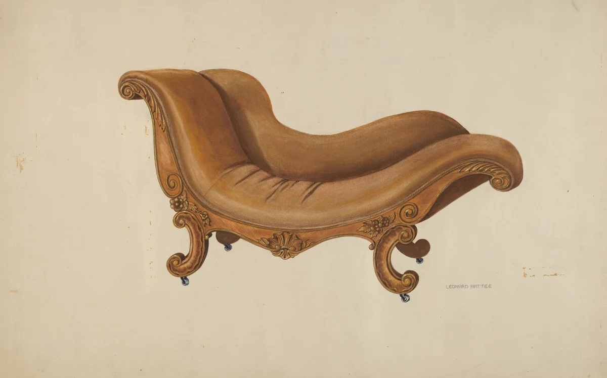 Gentlemen's Smoking Lounge by Leonard Battee, index of american design, 1942