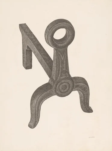 Andiron (one of pair) by Jacob Lipkin, index of american design, 1940