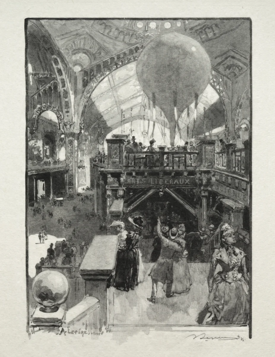 Le Palais des Arts Liberaux, Intèrieur by Auguste Louis Lepère, print, 1889