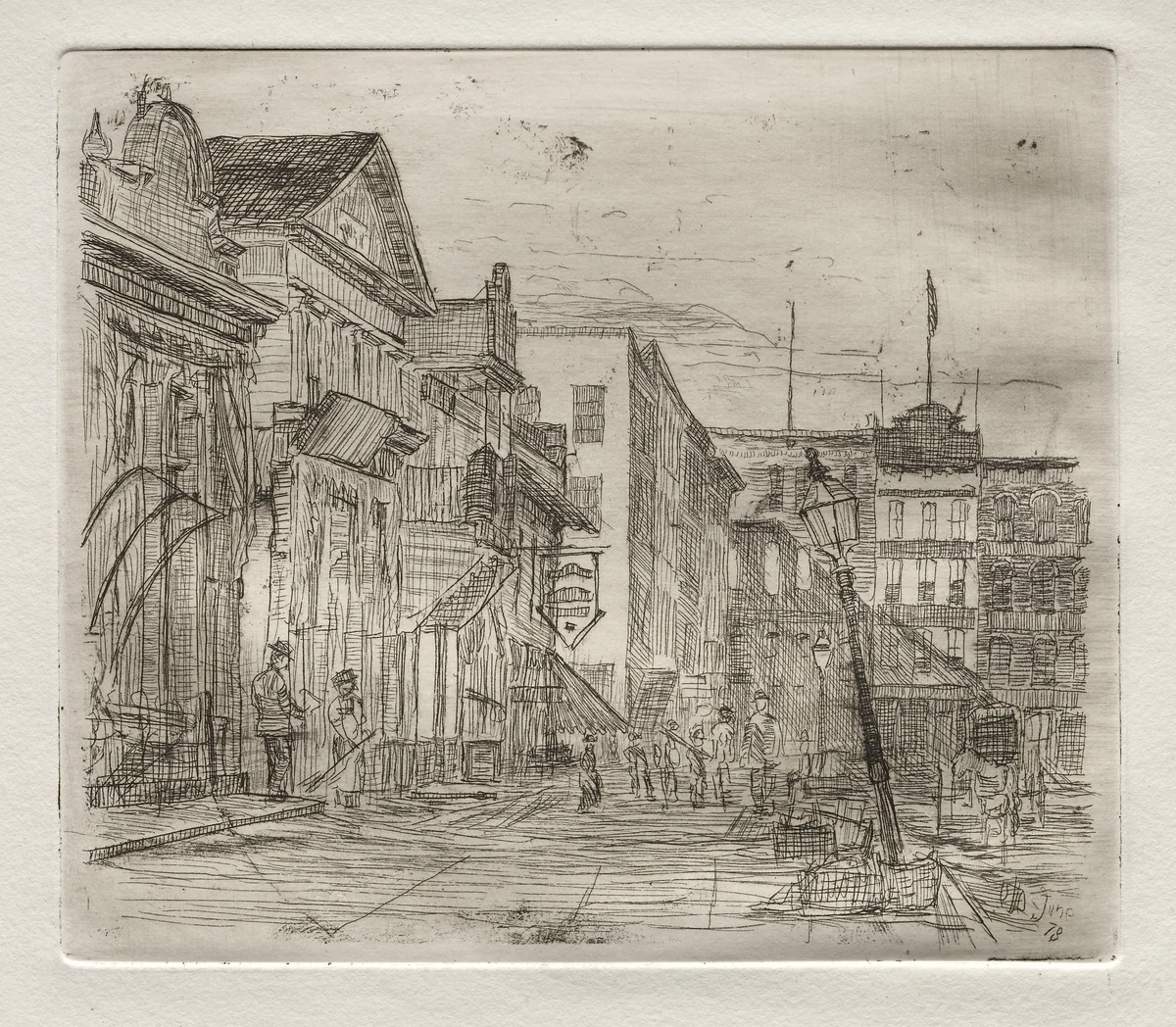 Southwest Corner, Public Square, Cleveland by Otto H. Bacher, print, 1878