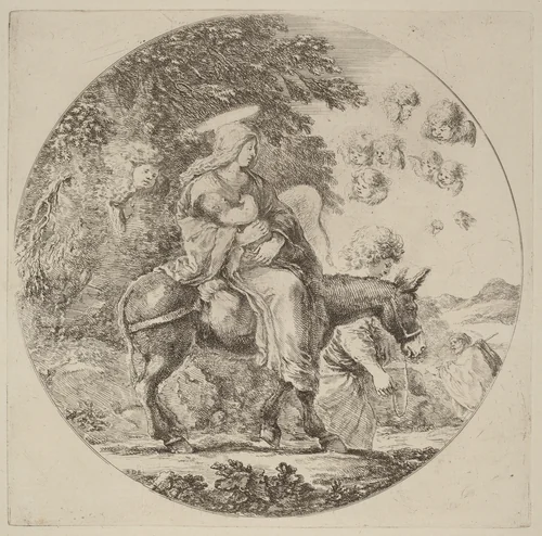 The Flight into Egypt by Stefano della Bella, print, 1662