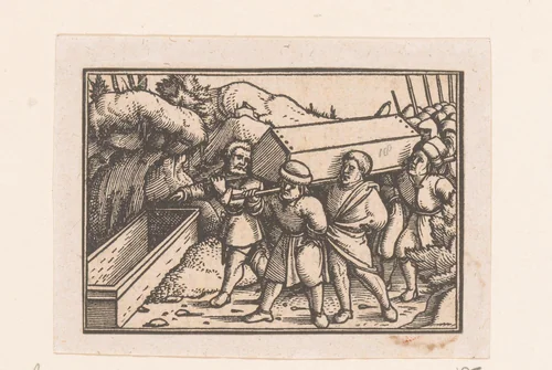 Begrafenis van Jacob by anonymous, print, 1522