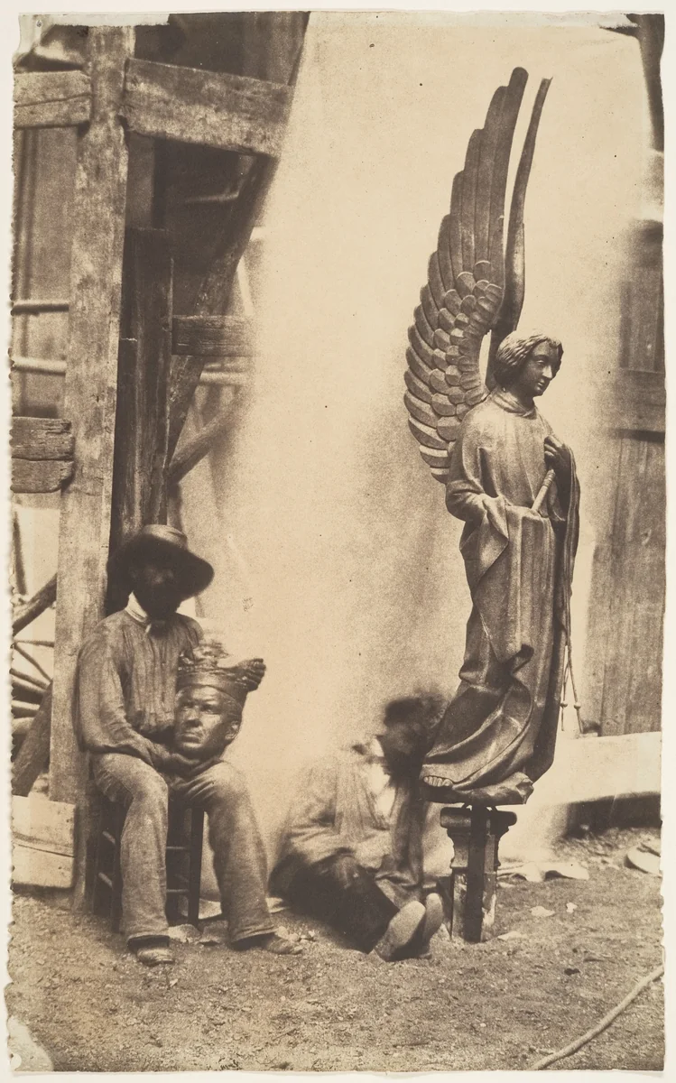 [Angel of the Passion, Sainte-Chapelle, Paris] by Auguste Mestral, photograph, 1853-1854