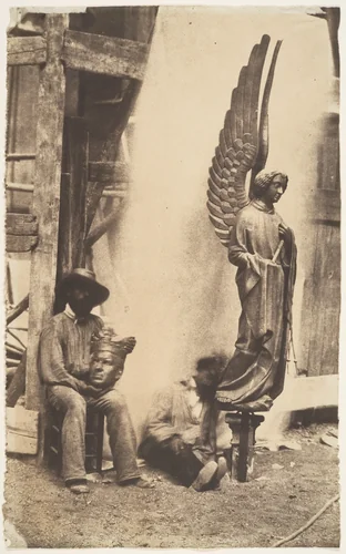[Angel of the Passion, Sainte-Chapelle, Paris] by Auguste Mestral, photograph, 1853-1854