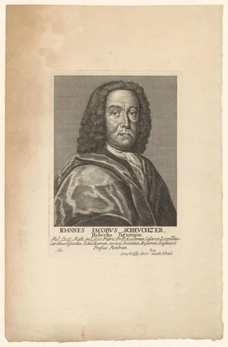 Portret van Johann Jakob Scheuchzer by Georg Wolfgang Knorr, print, 1715-1761