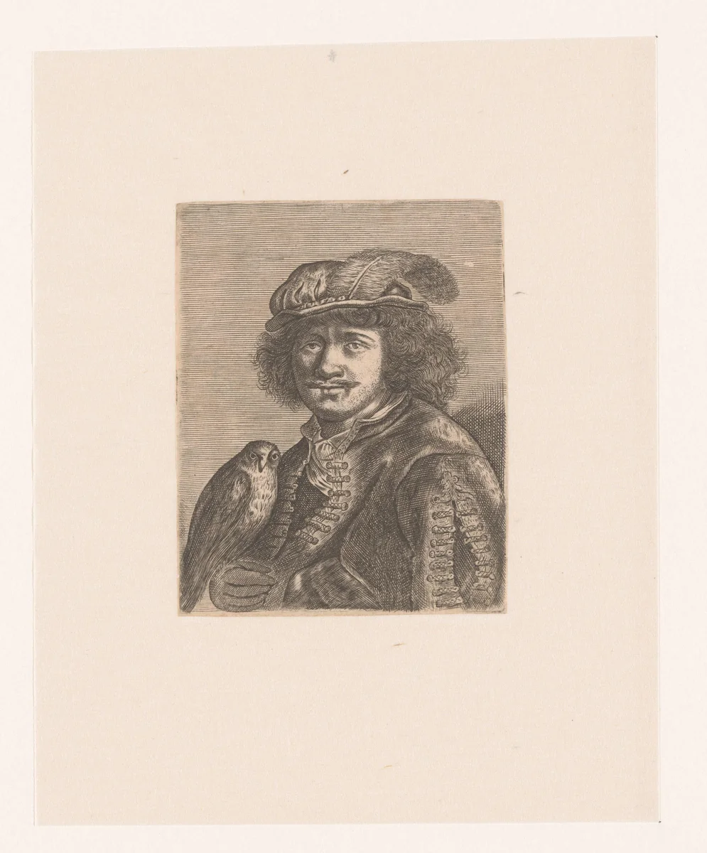 Man met een valk by anonymous, print, 1622-1645