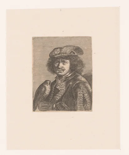 Man met een valk by anonymous, print, 1622-1645
