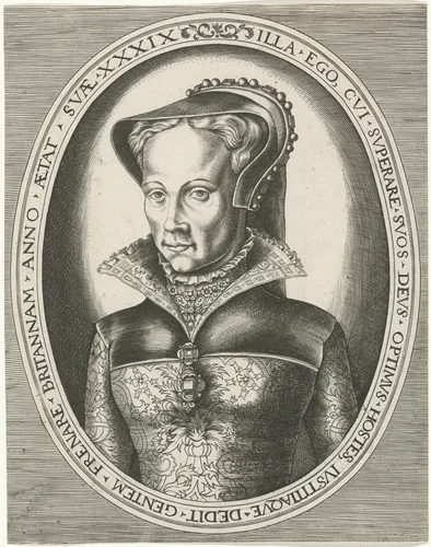 Portret van Mary I by Frans Huys, print, 1546-1562