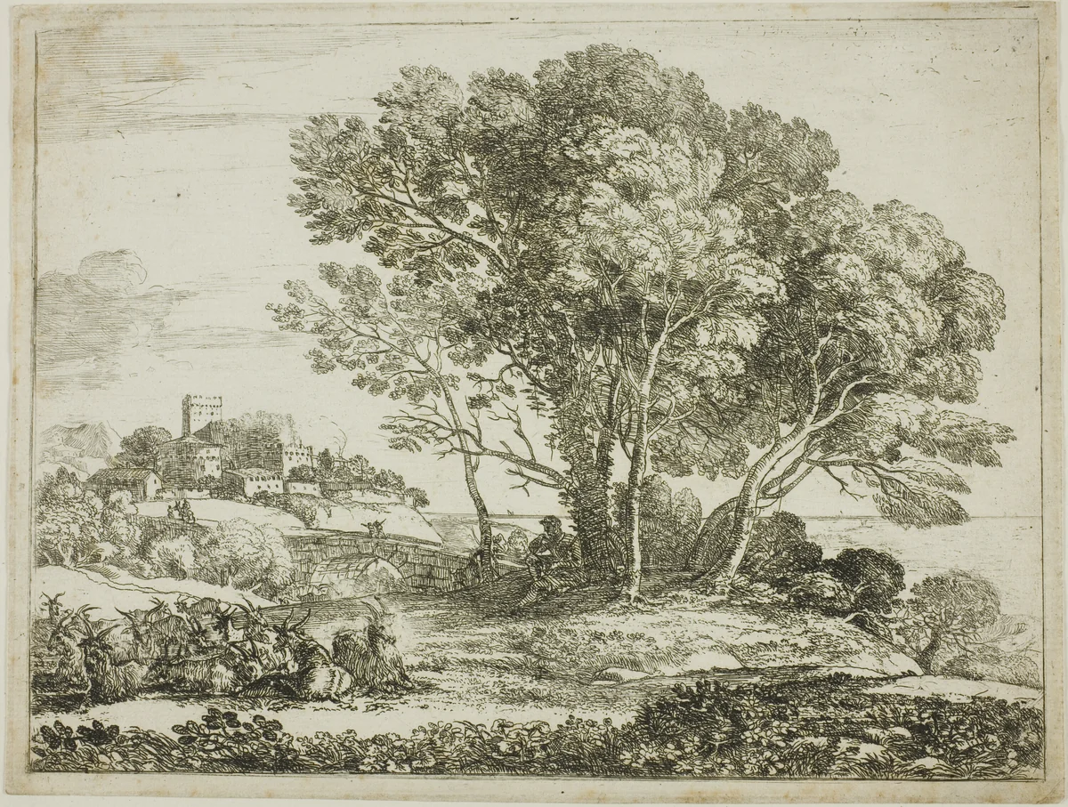 The Goatherd by Claude Lorrain, print, 1663