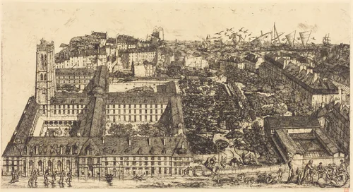 Collège Henri IV, Paris, ou Lycée Napoléon (Henry IV College or Napoleon School, Paris) by Charles Meryon, print, 1864