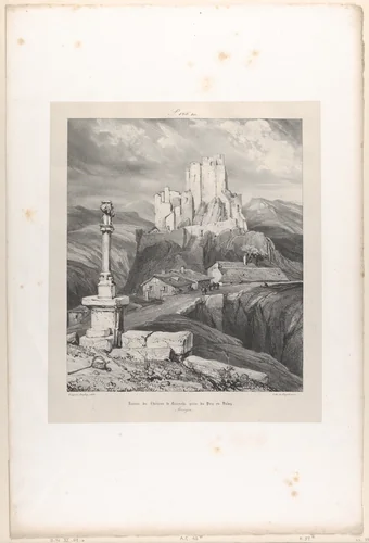 The Bouzols Castle Ruins Near Puy en Delay by Eugène Isabey, print, 1831