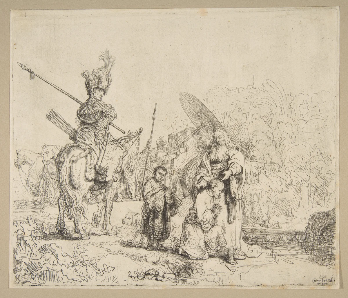 The Baptism of The Eunuch by Rembrandt van Rijn, print, 1641