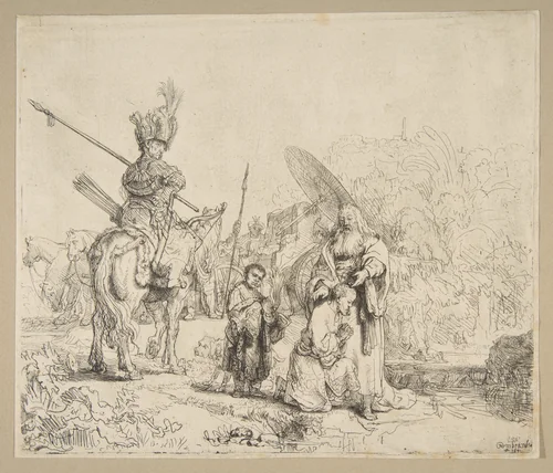 The Baptism of The Eunuch by Rembrandt van Rijn, print, 1641