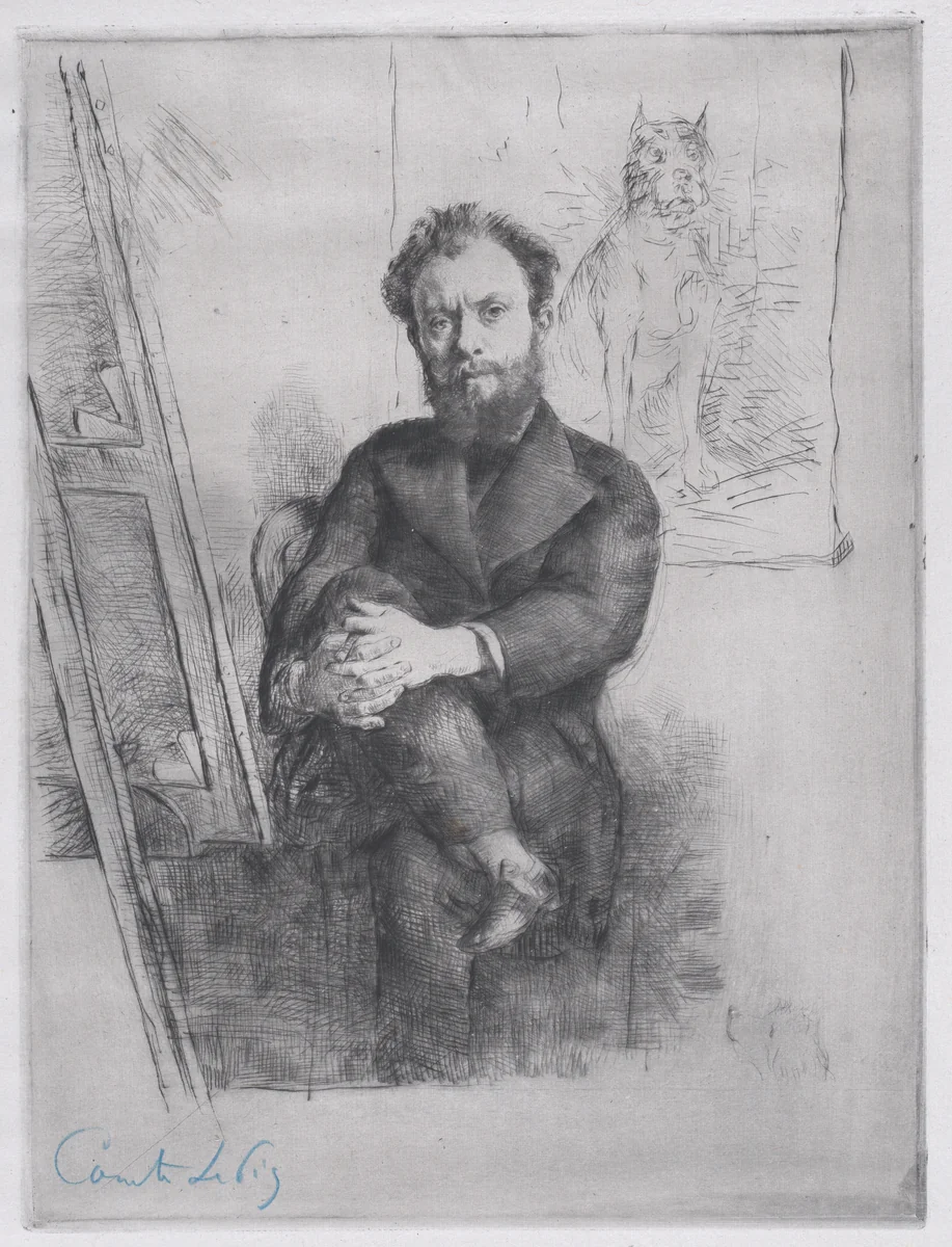 Portrait of Comte Lepic by Marcellin Desboutin, print, 1876