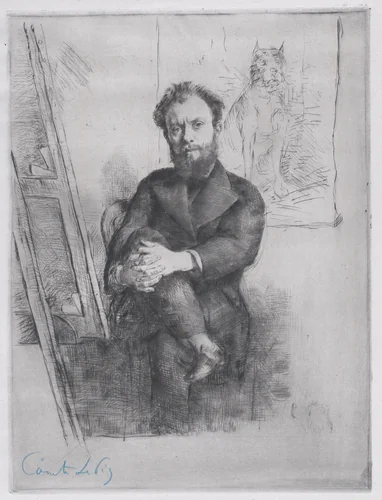 Portrait of Comte Lepic by Marcellin Desboutin, print, 1876