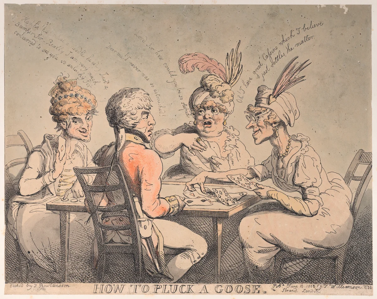 How to Pluck a Goose by Thomas Rowlandson, print, 1802