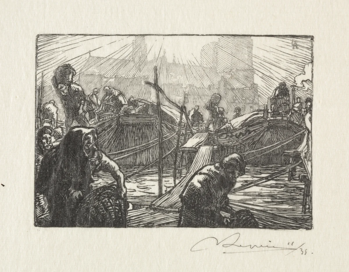 Notre Dame vue du Marché aux pommes by Auguste Louis Lepère, print, 1897