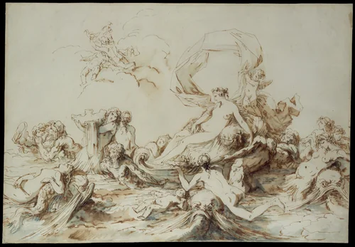 The Triumph of Venus by André Lebrun, drawing, 1750-1811