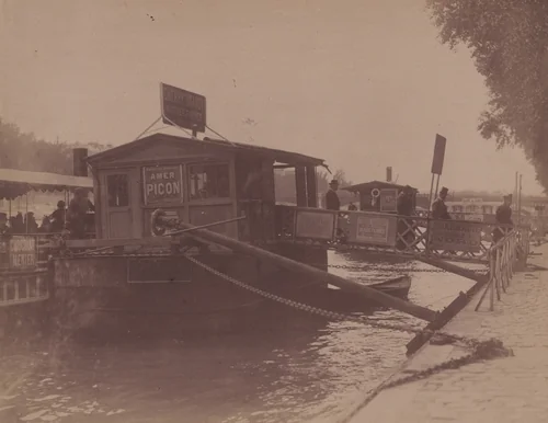 Seine. Ponton Bateaux Parisiens by Eugène Atget, photograph, 1898
