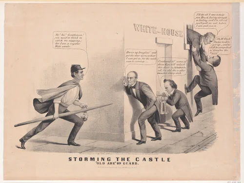 Storming the Castle – "Old "Abe" on Guard by Currier & Ives, print, 1860