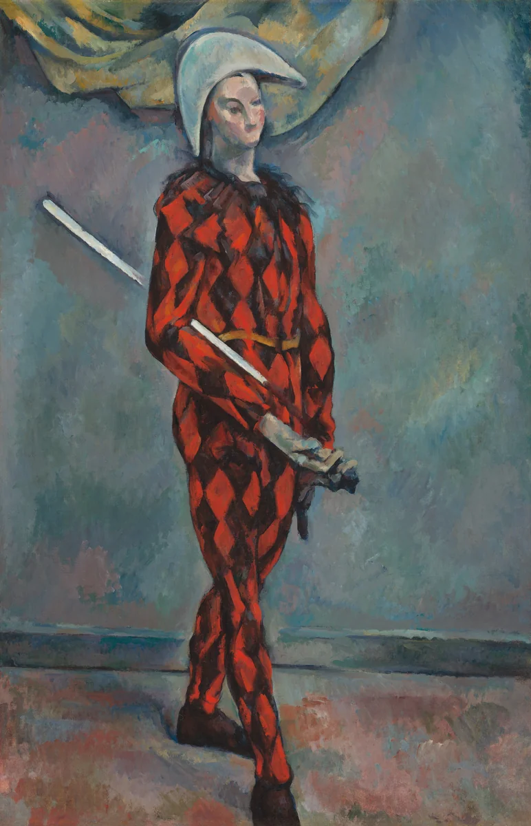 Harlequin by Paul Cezanne, painting, 1888-1890