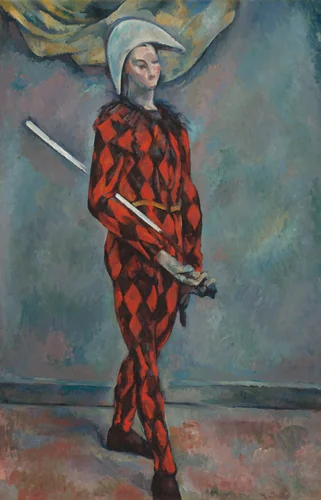 Harlequin by Paul Cezanne, painting, 1888-1890