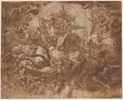 The Fall of Phaeton by Joseph Heintz, drawing, 1591