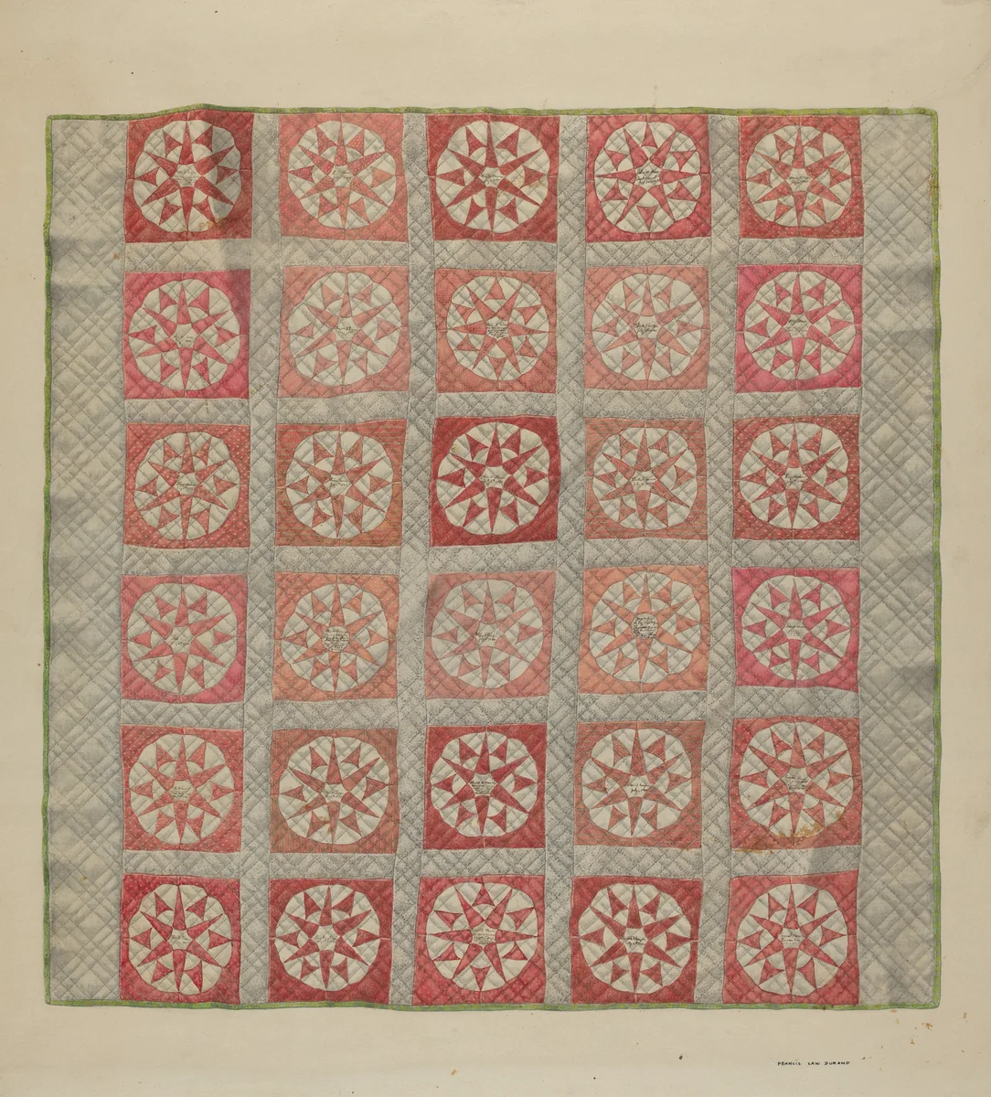 Quilt by Francis Law Durand, index of american design, 1935-1942