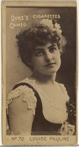 Card Number 70, Louise Pauline, from the Actors and Actresses series (N145-4) issued by Duke Sons & Co. to promote Cameo Cigarettes by W. Duke, Sons & Co., photograph, 1880-1889