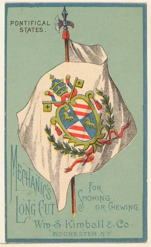 Pontifical States, from the National Flags series (N195) issued by Wm. S. Kimball & Co. by William S. Kimball & Company, print, 1891