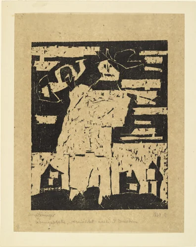 Trumpeter (with Hat) (Trompeter [mit Hut]) by Lyonel Feininger, print, 1918