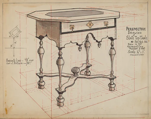 Slate-top Table by M. Rosenshield-von-Paulin, index of american design, 1935-1942
