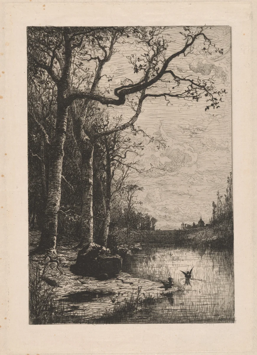 The Marshes of Burbanche (Marais de la Burbanche) by Adolphe Appian, print, 1869