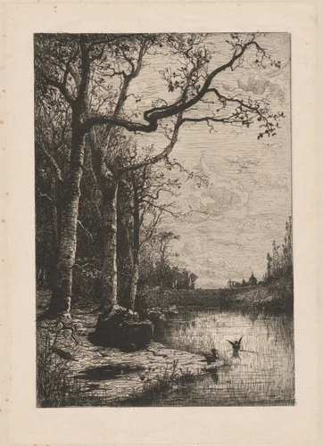 The Marshes of Burbanche (Marais de la Burbanche) by Adolphe Appian, print, 1869