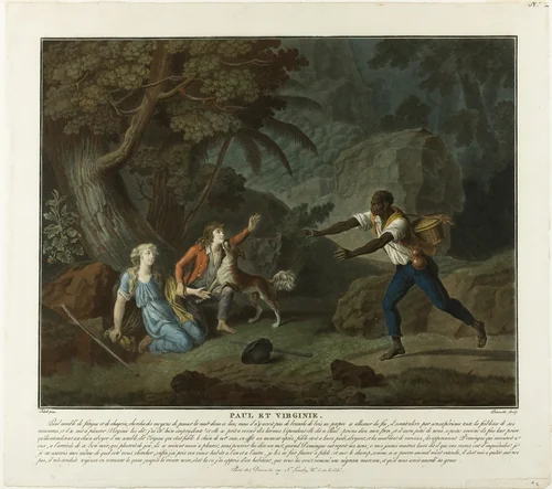 The Night, plate 1 from Paul et Virginie by Charles Melchior Descourtis, print, 1795