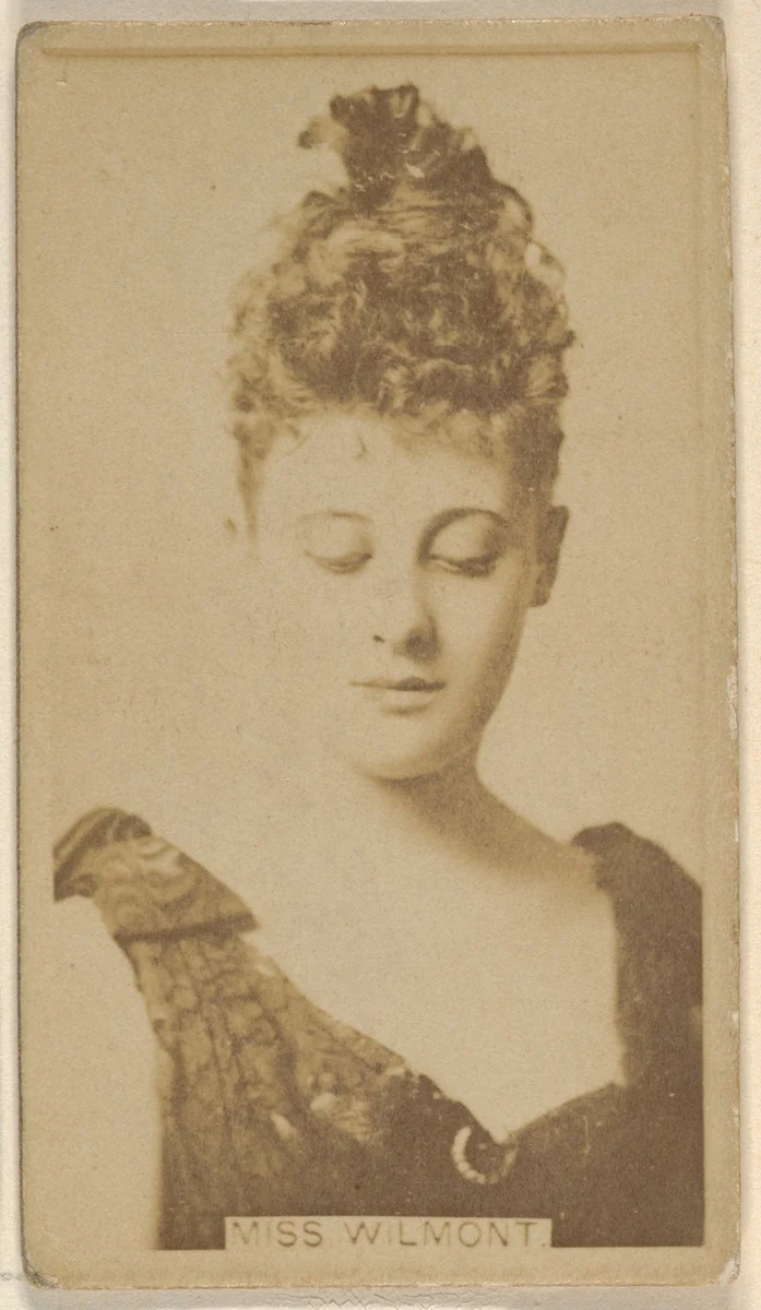 Miss Wilmont, from the Actors and Actresses series (N45, Type 8) for Virginia Brights Cigarettes by Allen & Ginter, photograph, 1885-1891