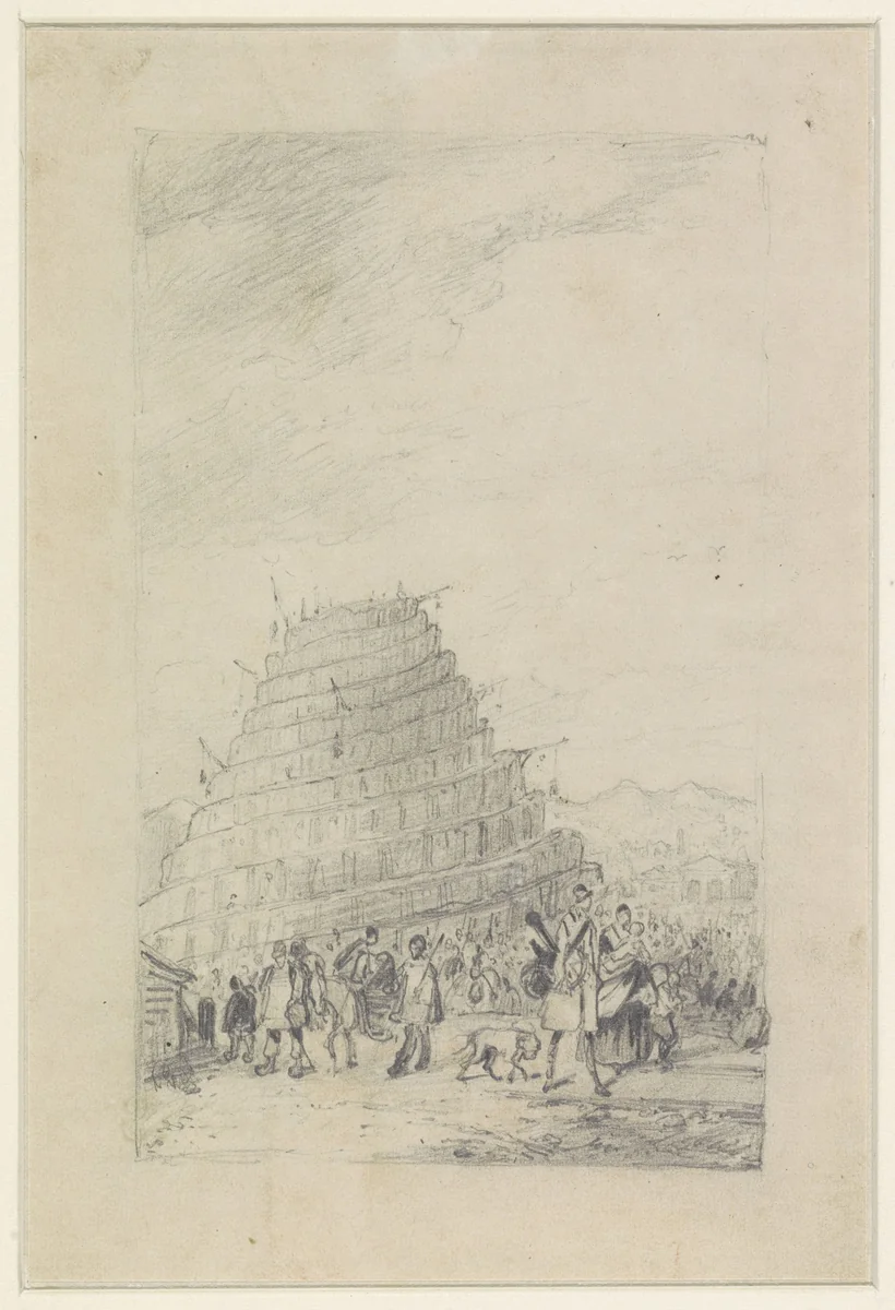 Toren van Babel by Jean Michel Ruyten, drawing, 1842